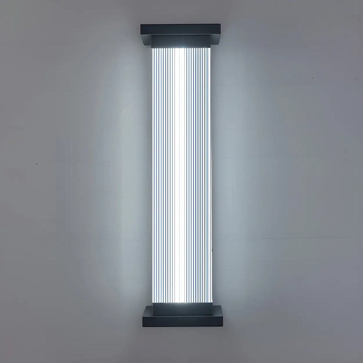 Contemporary Vertical Metal Exterior Black Wall Light Image - 17