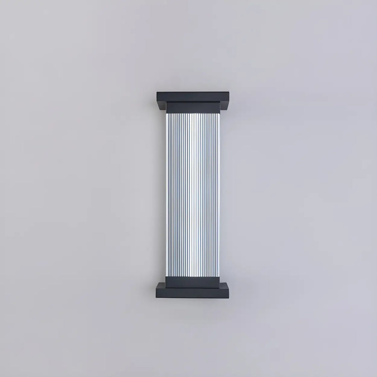 Contemporary Vertical Metal Exterior Black Wall Light Image - 2