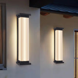 Contemporary Vertical Metal Exterior Black Wall Light Image - 27