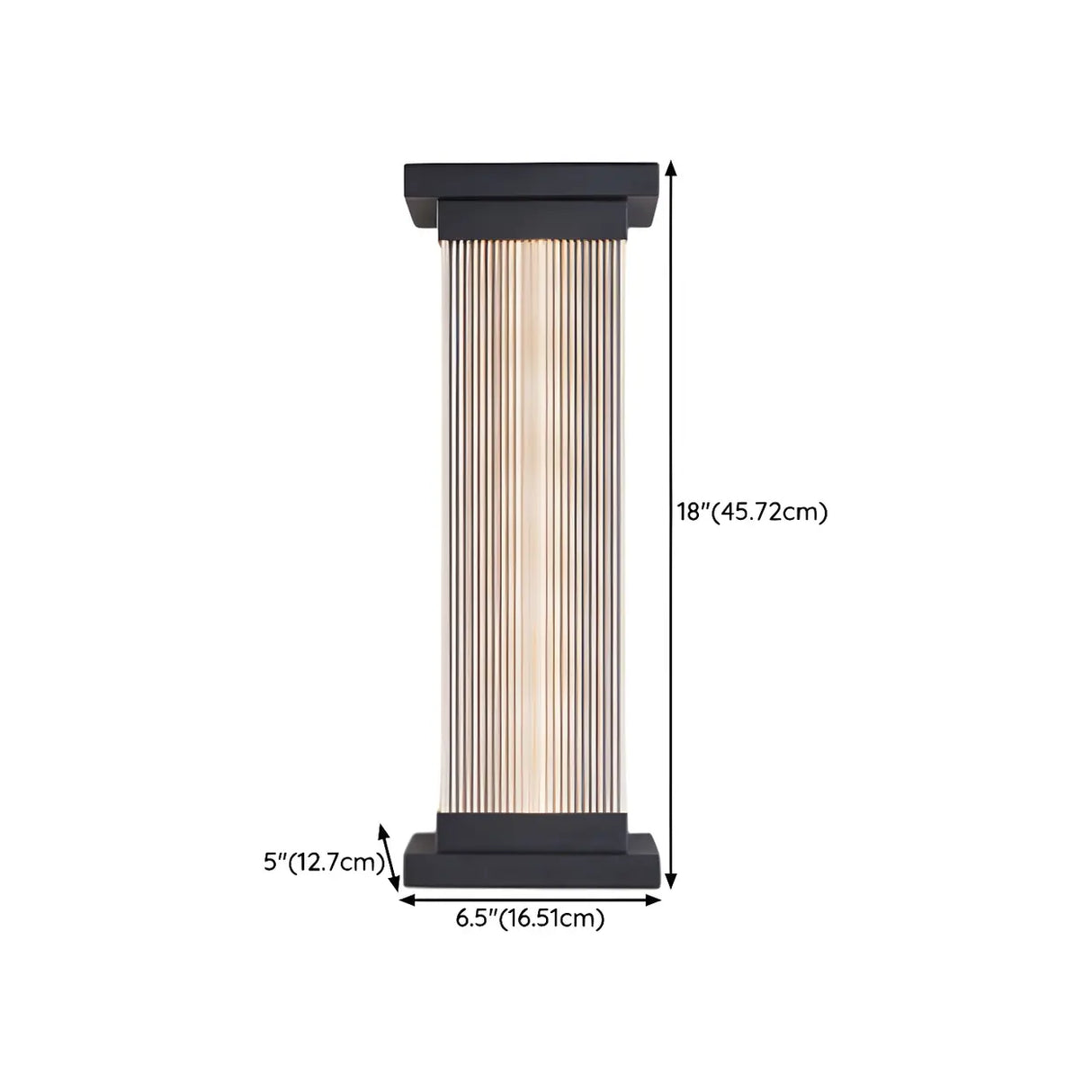 Contemporary Vertical Metal Exterior Black Wall Light 