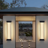 Contemporary Vertical Metal Exterior Black Wall Light Image - 5