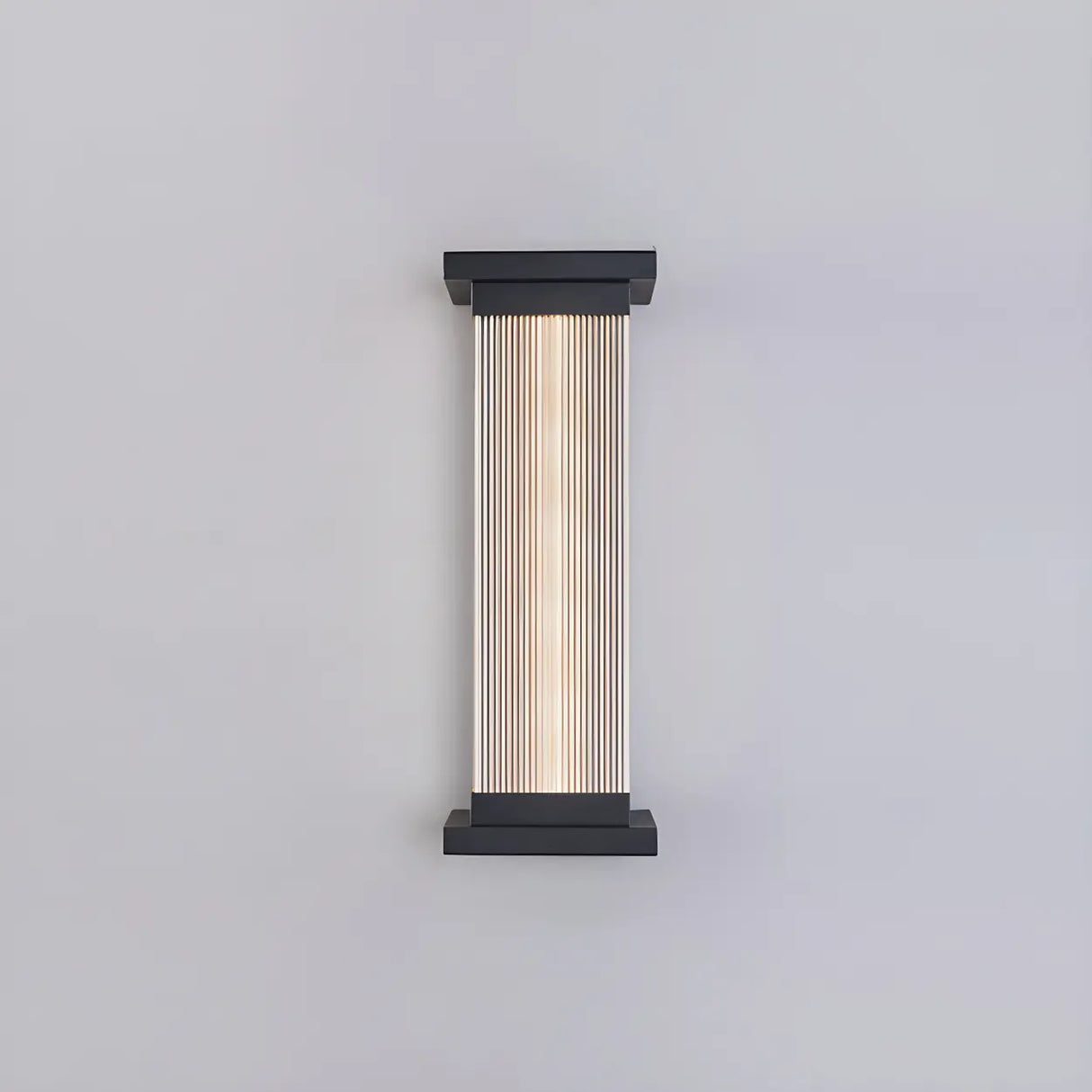 Contemporary Vertical Metal Exterior Black Wall Light Image - 9