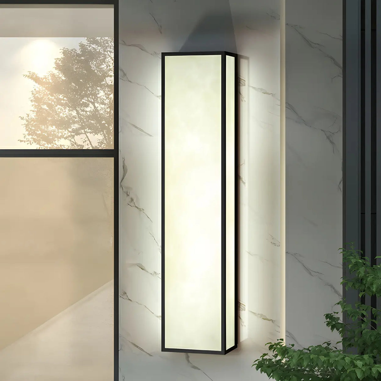 Contemporary Vertical Metal Resin External Wall Light Image - 4