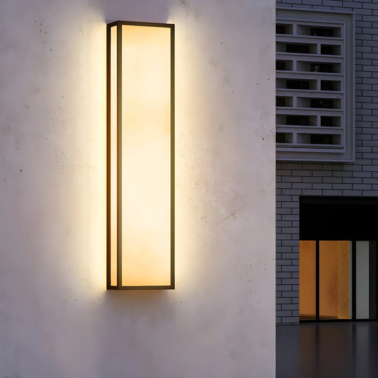 Contemporary Vertical Metal Resin External Wall Light Image - 9