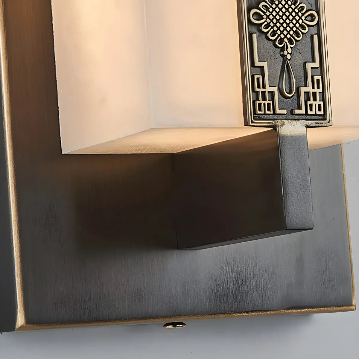 Contemporary Vertical Rectangle Black Alabaster Wall Lamp Image - 13