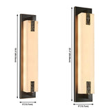 Contemporary Vertical Rectangle Black Alabaster Wall Lamp #size