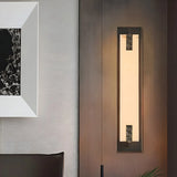 Contemporary Vertical Rectangle Black Alabaster Wall Lamp Image - 5