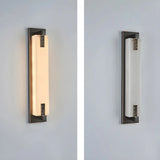 Contemporary Vertical Rectangle Black Alabaster Wall Lamp Image - 6