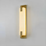 Contemporary Vertical Rectangle Black Alabaster Wall Lamp Image - 8