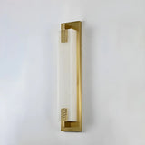 Contemporary Vertical Rectangle Black Alabaster Wall Lamp Image - 9