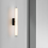 Contemporary Vertical Ribbed Glass Wall Sconce Image - 1