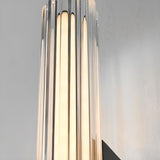 Contemporary Vertical Ribbed Glass Wall Sconce Image - 10