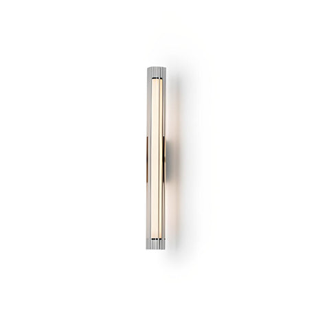 Contemporary Vertical Ribbed Glass Wall Sconce Image - 2