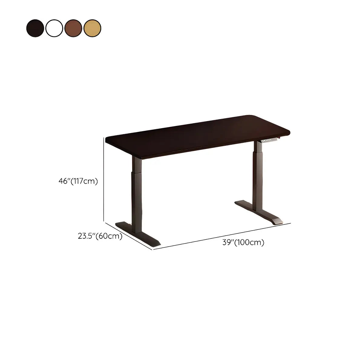 Contemporary White Adjustable T-Shape Standing Desk 