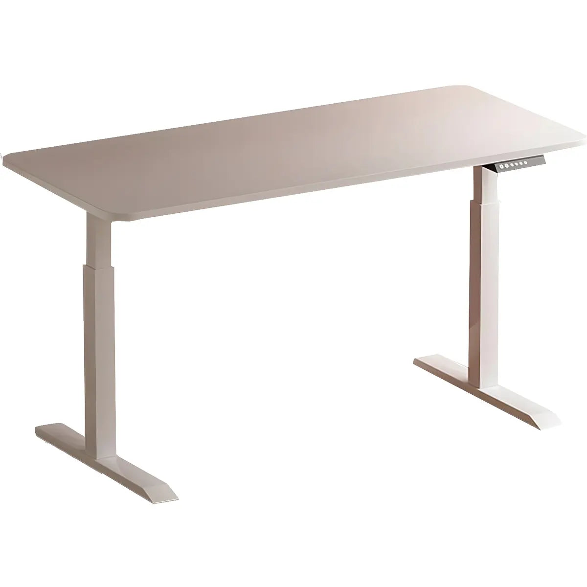 Contemporary White Adjustable T-Shape Standing Desk Image - 9