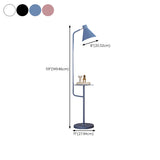 Contemporary White Cone Floor Lamp with Side Table #size