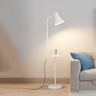 Contemporary White Cone Floor Lamp with Side Table Image - 4