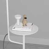 Contemporary White Cone Floor Lamp with Side Table Image - 9