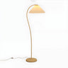 Contemporary White Curved Arm Pleated Floor Lamp Image - 6