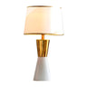 Contemporary White Cylinder Fabric Shade Table Lamp Image - 6