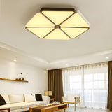 Contemporary White Hexagon Flush Mount Ceiling Light Image - 3