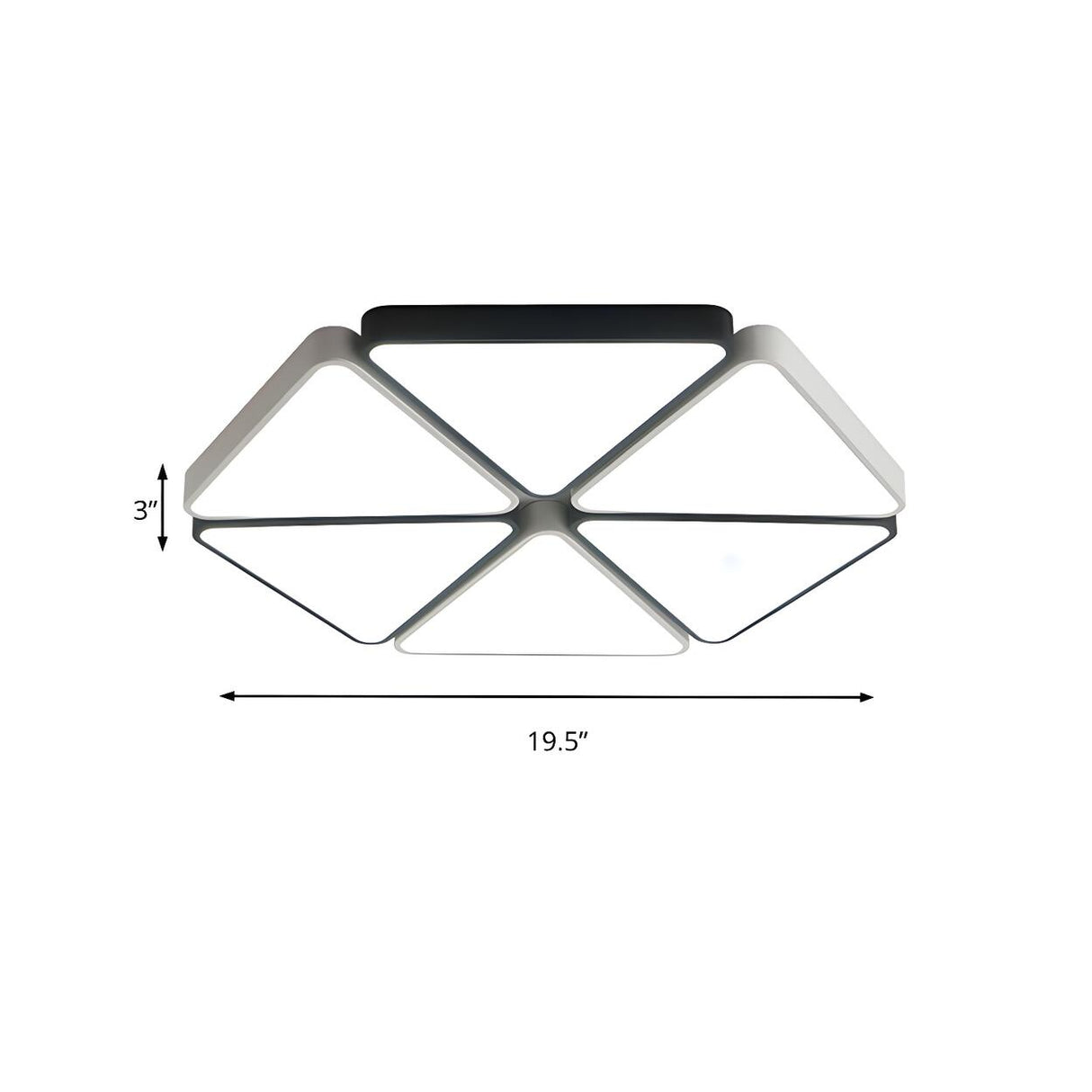 Contemporary White Hexagon Flush Mount Ceiling Light Image - 5