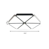 Contemporary White Hexagon Flush Mount Ceiling Light Image - 5