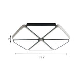 Contemporary White Hexagon Flush Mount Ceiling Light Image - 6