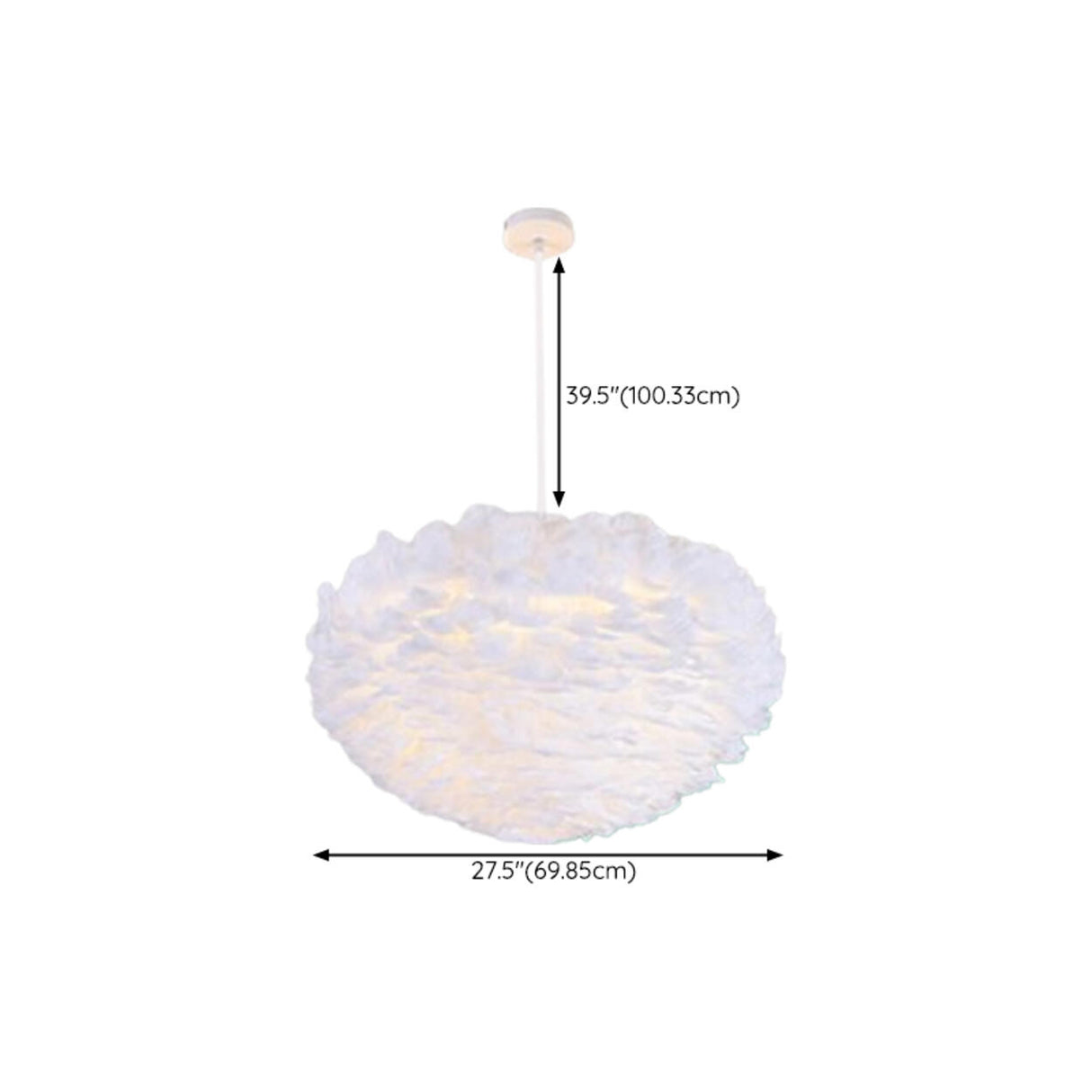 Contemporary White Leaf Adjustable Height Chandelier  Image - 17