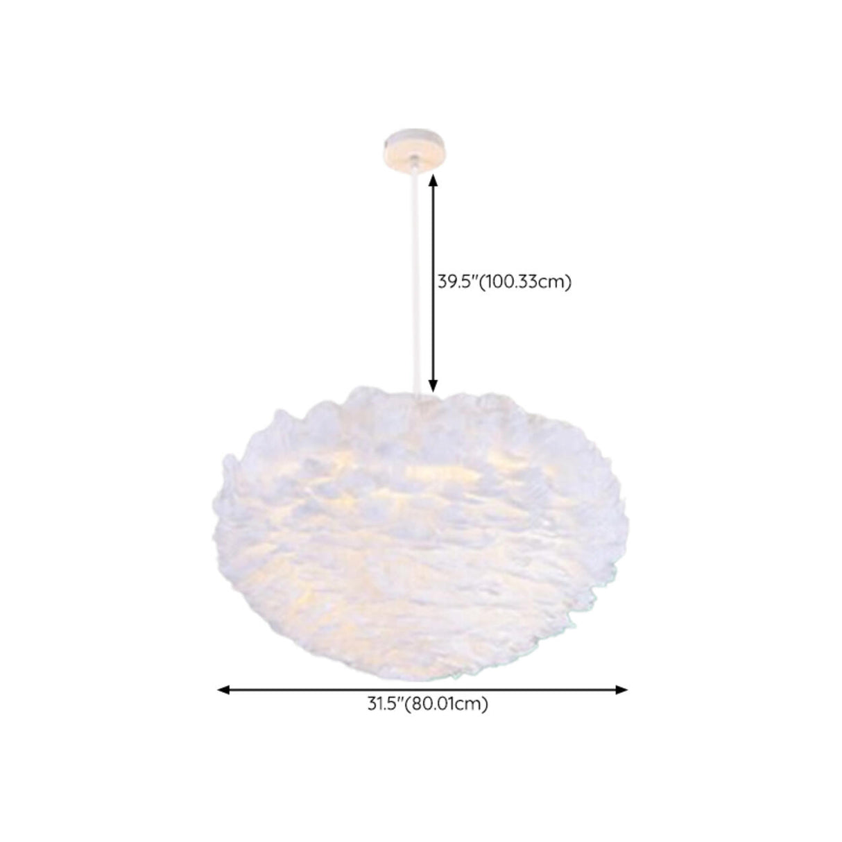 Contemporary White Leaf Adjustable Height Chandelier  Image - 18