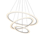 Contemporary White Loop Ring Acrylic LED Pendant Chandelier Image - 13