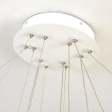 Contemporary White Loop Ring Acrylic LED Pendant Chandelier Image - 18