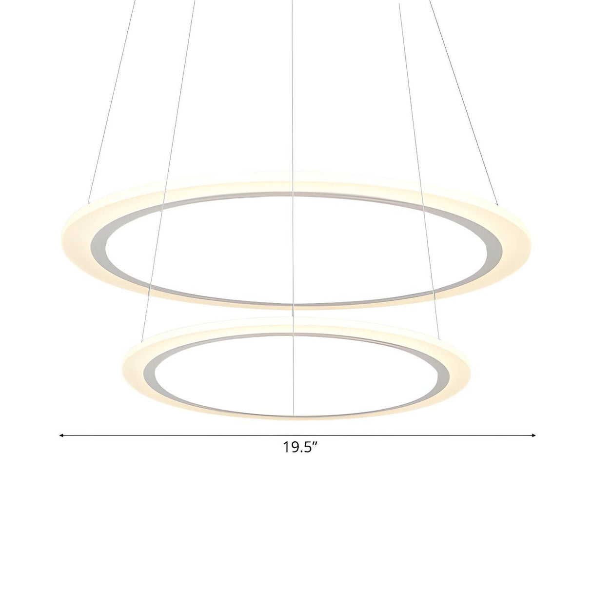 Contemporary White Loop Ring Acrylic LED Pendant Chandelier 