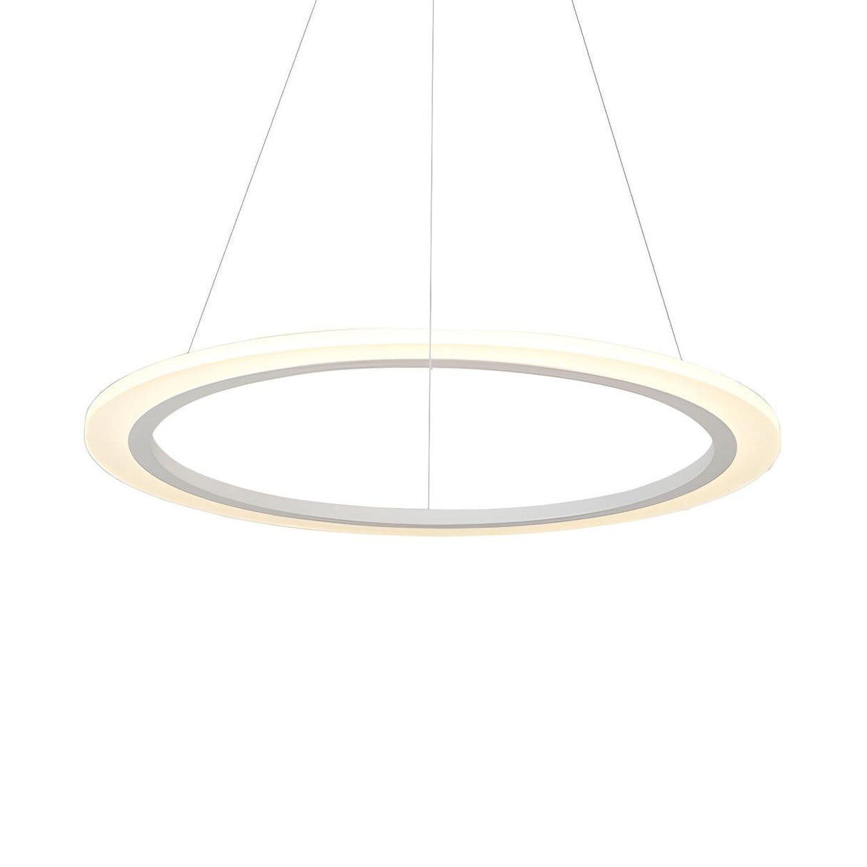 Contemporary White Loop Ring Acrylic LED Pendant Chandelier Image - 4