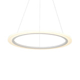 Contemporary White Loop Ring Acrylic LED Pendant Chandelier Image - 4