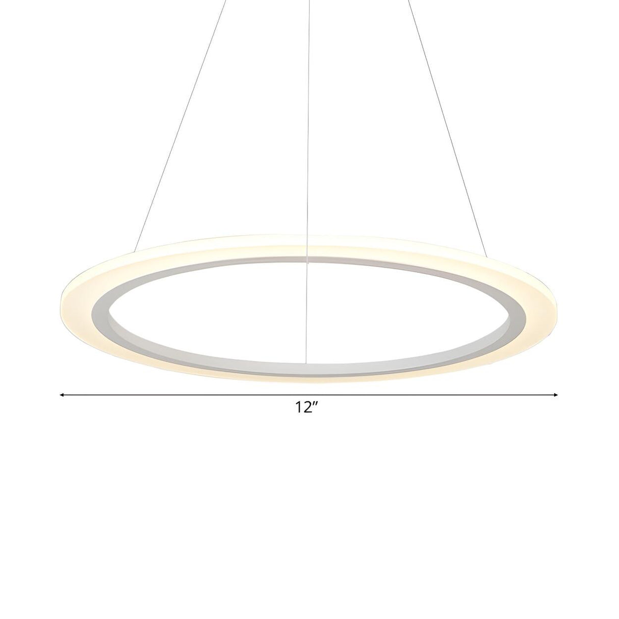 Contemporary White Loop Ring Acrylic LED Pendant Chandelier Image - 5