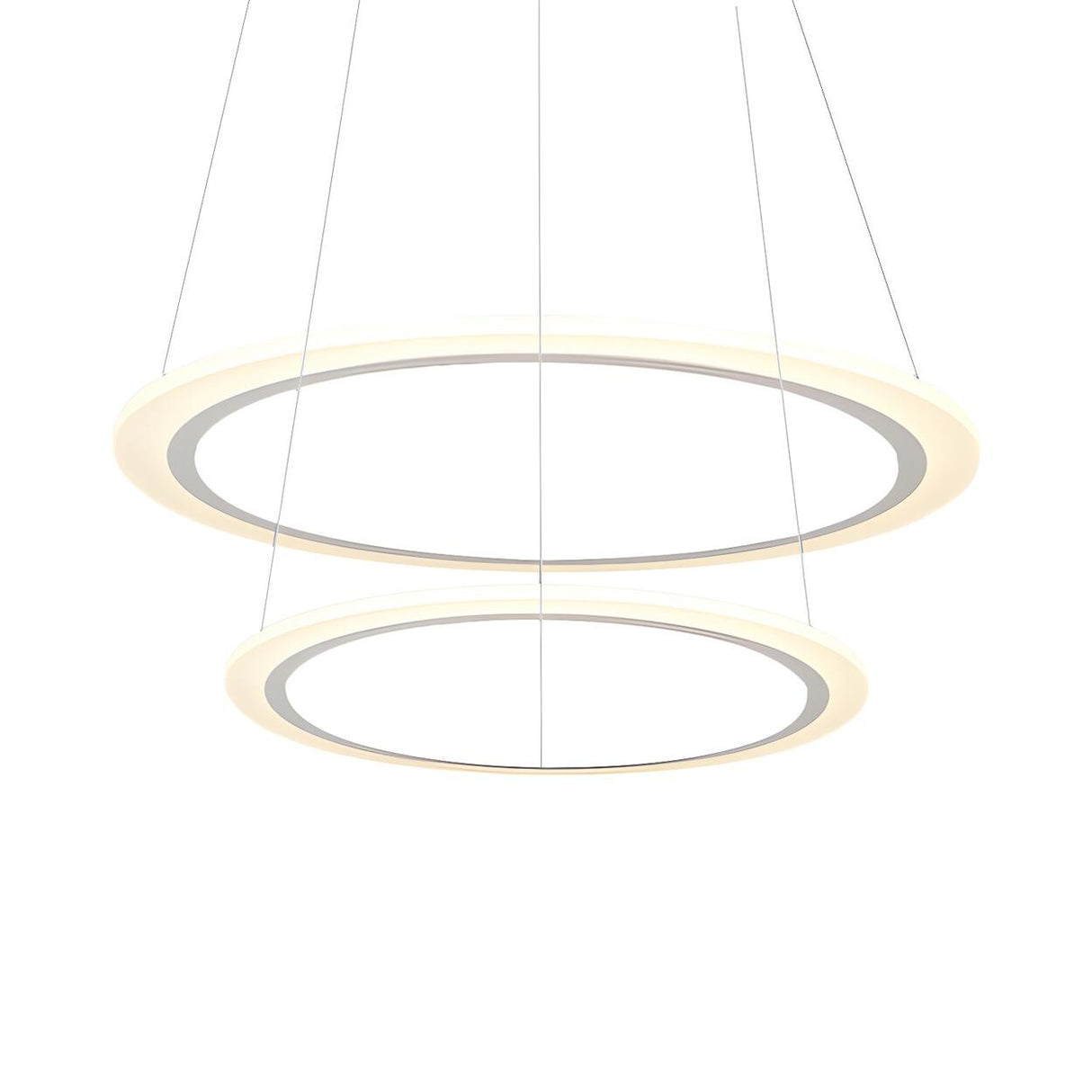 Contemporary White Loop Ring Acrylic LED Pendant Chandelier Image - 9