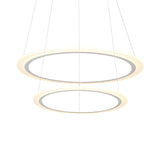 Contemporary White Loop Ring Acrylic LED Pendant Chandelier Image - 9