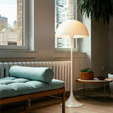 Contemporary White Mushroom Metal LED Floor Lamp Image - 12