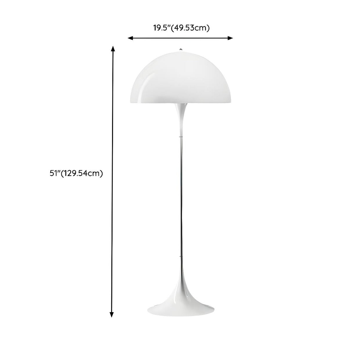 Contemporary White Mushroom Metal LED Floor Lamp 