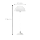 Contemporary White Mushroom Metal LED Floor Lamp #size