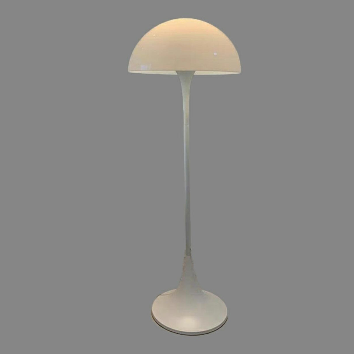 Contemporary White Mushroom Metal LED Floor Lamp Image - 6