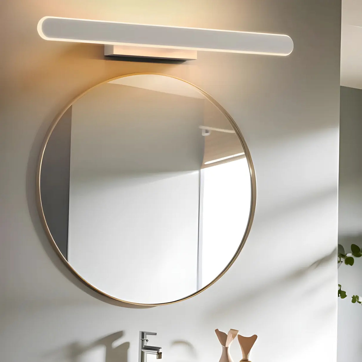 Contemporary White Oval LED Bathroom Vanity Light Image - 15