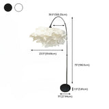 Contemporary White Paper Floral LED Floor Light #size