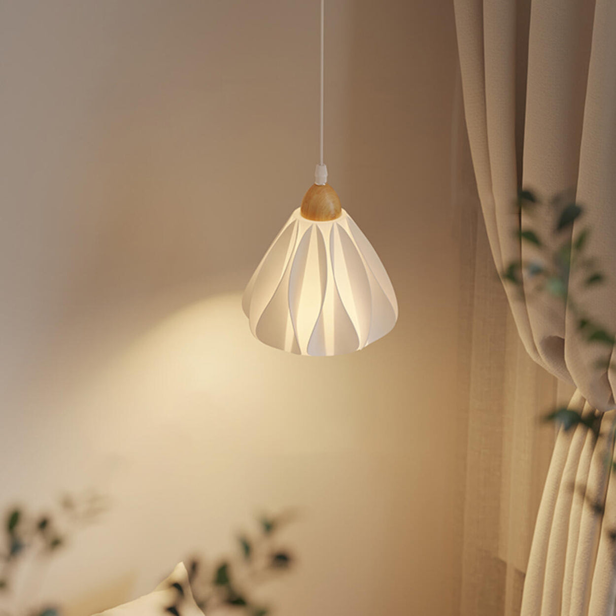 Contemporary White Petal Acrylic Pendant Light Image - 4