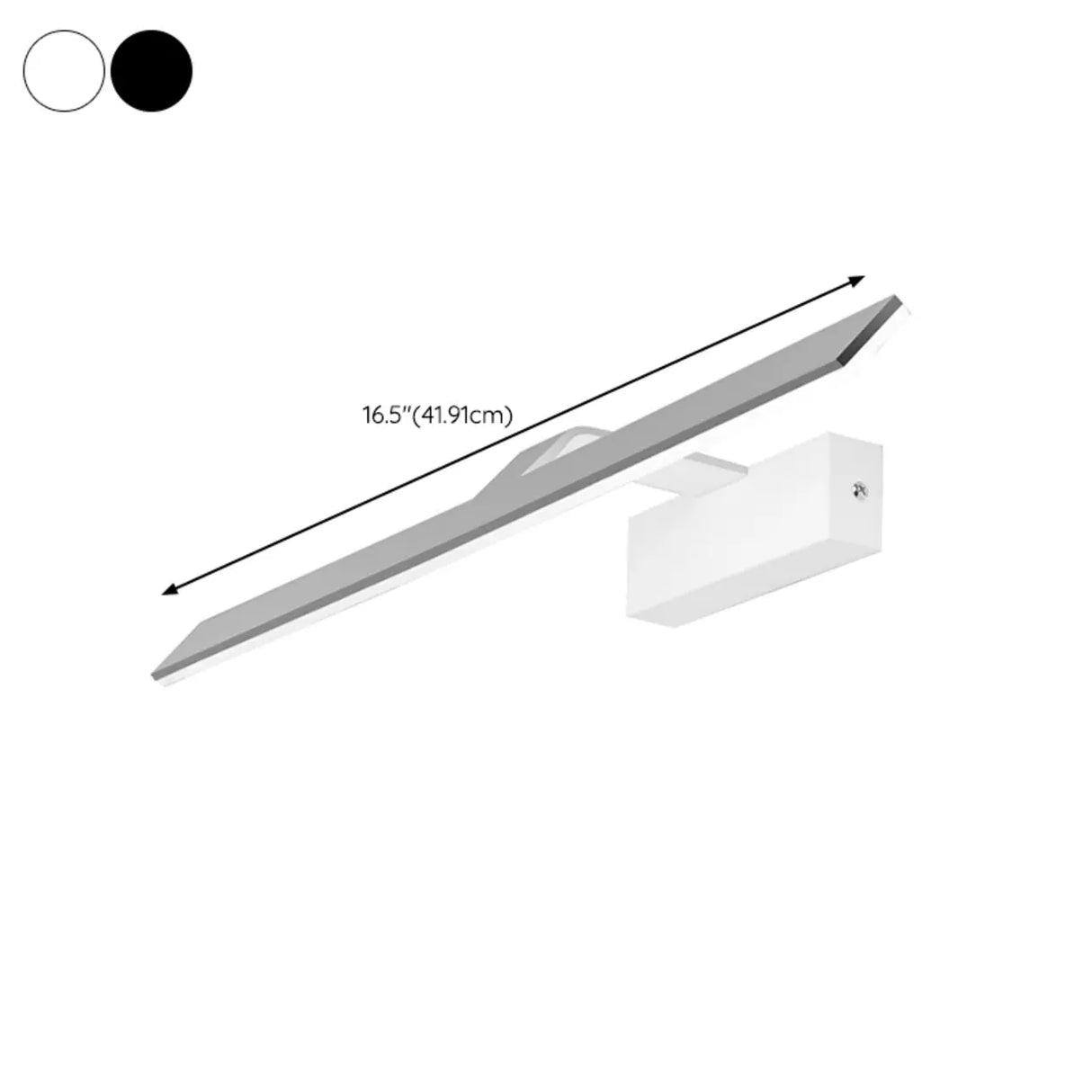 Contemporary White Rectangular LED Metal Vanity Light 