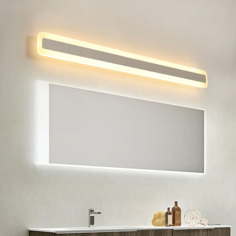 Contemporary White Rectangular LED Vanity Light Image - 1