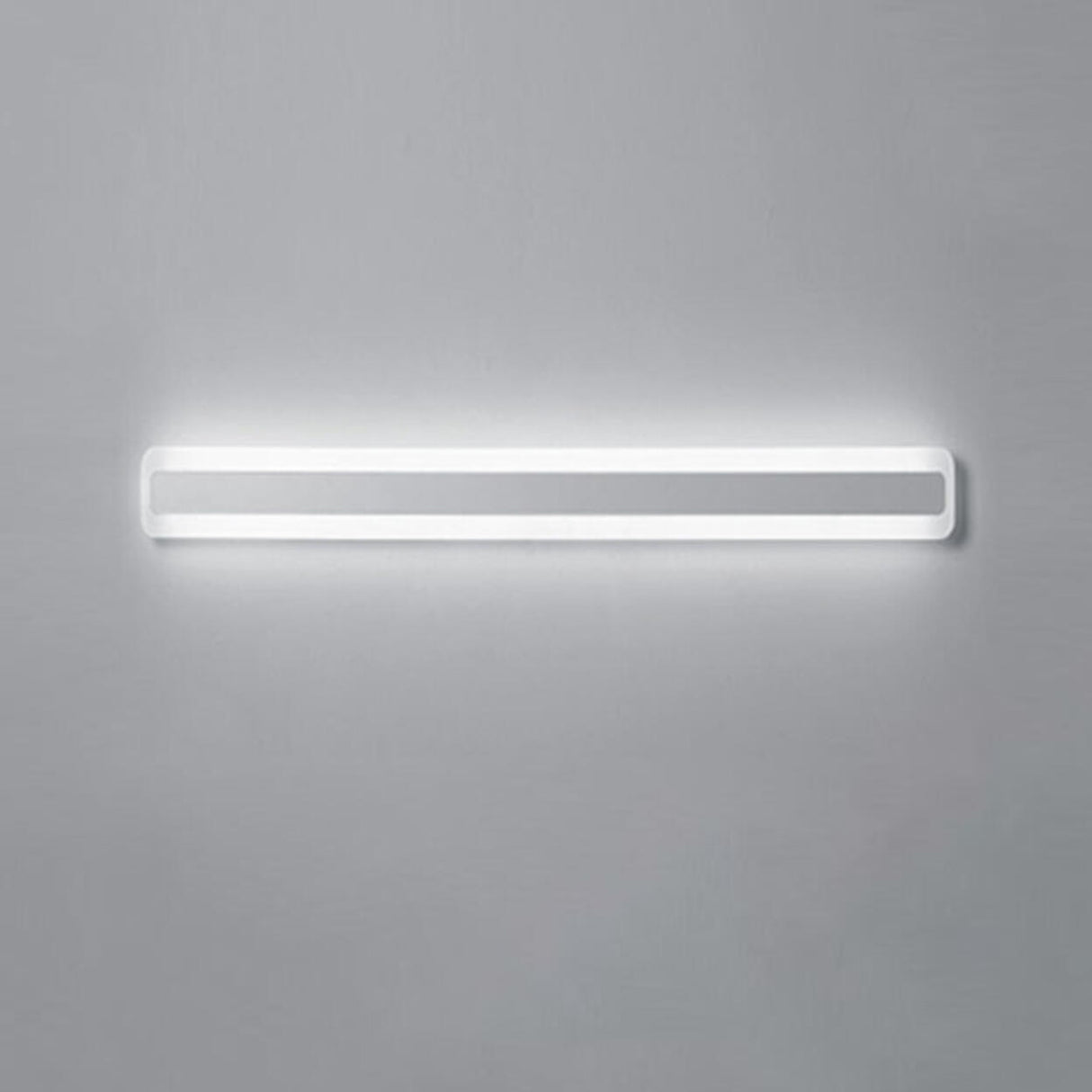 Contemporary White Rectangular LED Vanity Light Image - 12