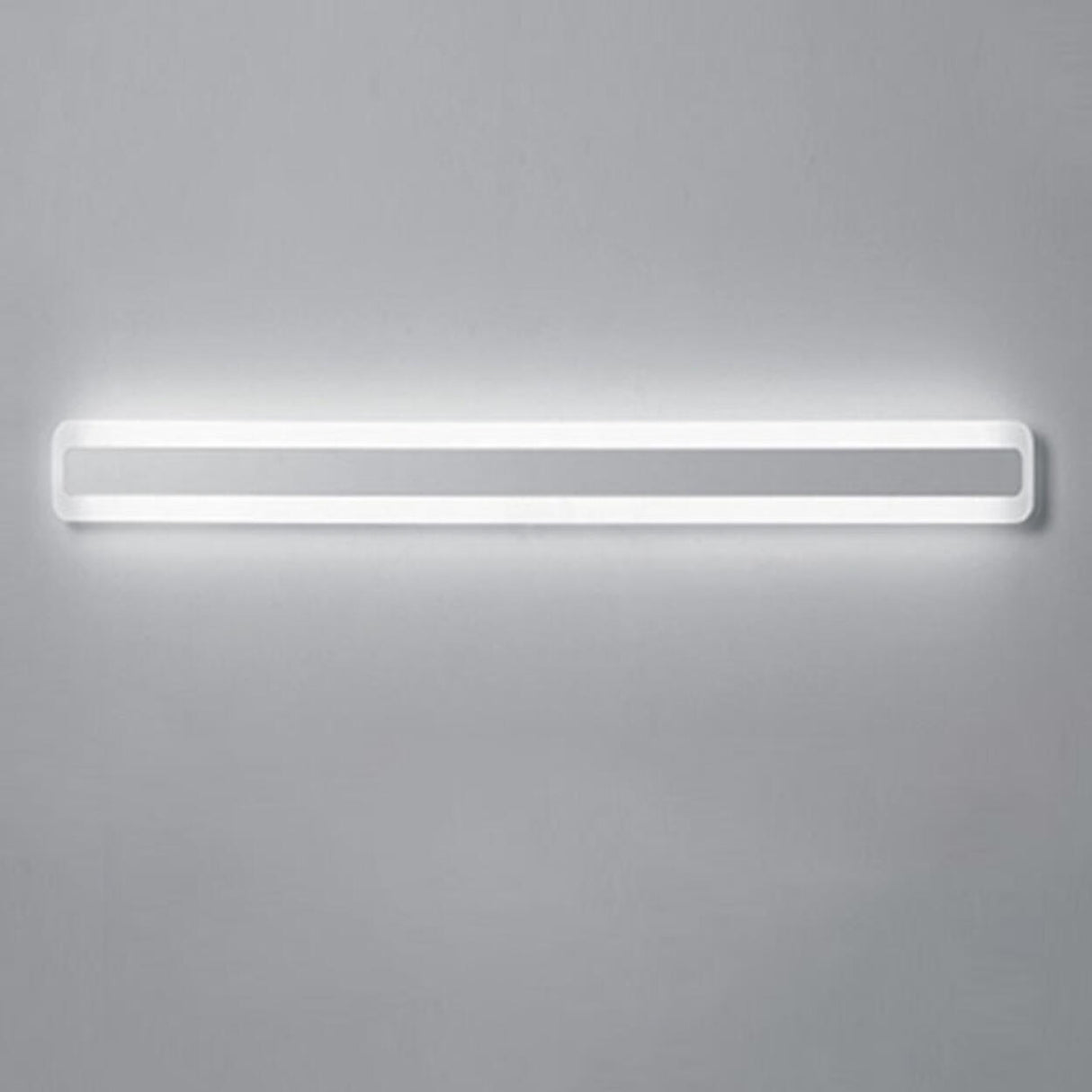 Contemporary White Rectangular LED Vanity Light Image - 14