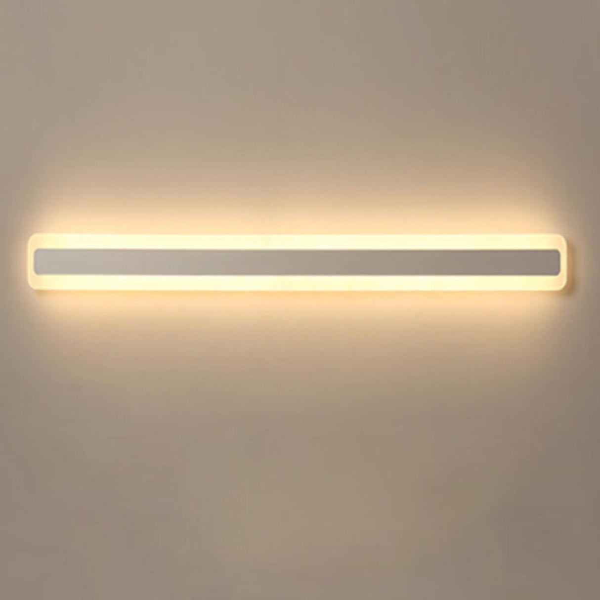 Contemporary White Rectangular LED Vanity Light Image - 15